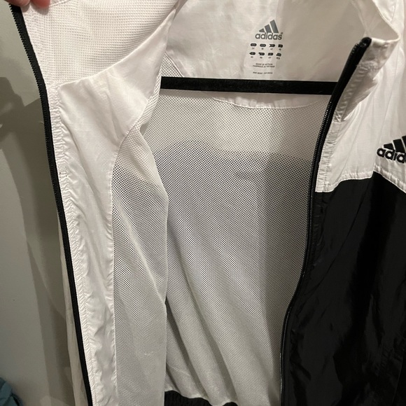 Adidas white black windbreaker jacket - Picture 4 of 6